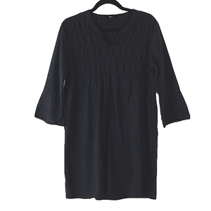 ellos v-notch, pintucked dress